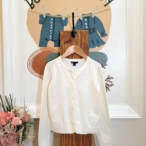 GAP Cream Button-Up Kids Sweater